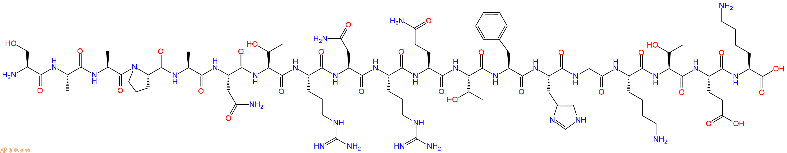 专肽生物产品H2N-Ser-Ala-Ala-Pro-Ala-Asn-Thr-Arg-Asn-Arg-Gln-Thr-Phe-His-Gly-Lys-Thr-Glu-Lys-OH