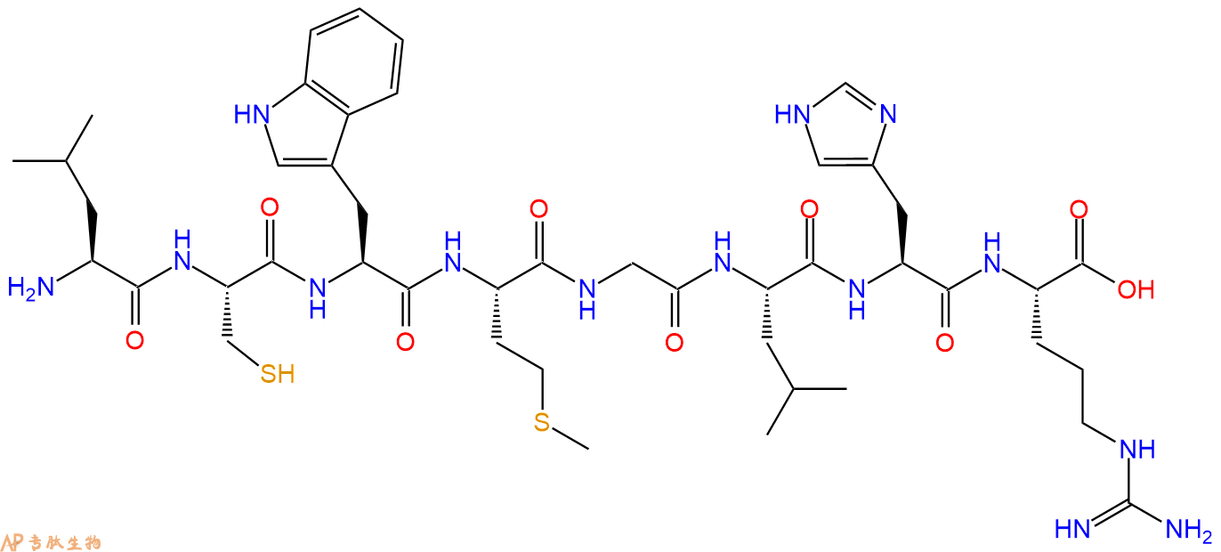专肽生物产品H2N-Leu-Cys-Trp-Met-Gly-Leu-His-Arg-OH