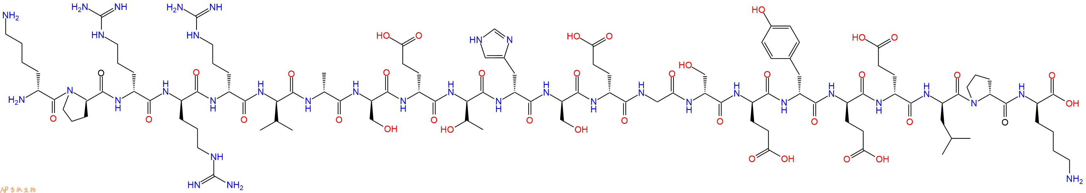 专肽生物产品H2N-DLys-DPro-DArg-DArg-DArg-DVal-DAla-DSer-DGlu-DThr-DHis-DSer-DGlu-Gly-DSer-DGlu-DTyr-DGlu-DGlu-DLeu-DPro-DLys-OH
