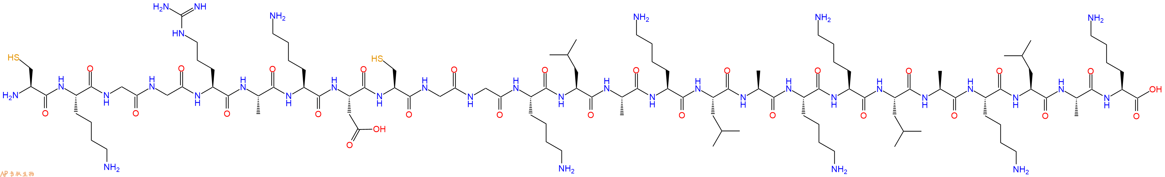 专肽生物产品H2N-Cys-Lys-Gly-Gly-Arg-Ala-Lys-Asp-Cys-Gly-Gly-Lys-Leu-Ala-Lys-Leu-Ala-Lys-Lys-Leu-Ala-Lys-Leu-Ala-Lys-OH