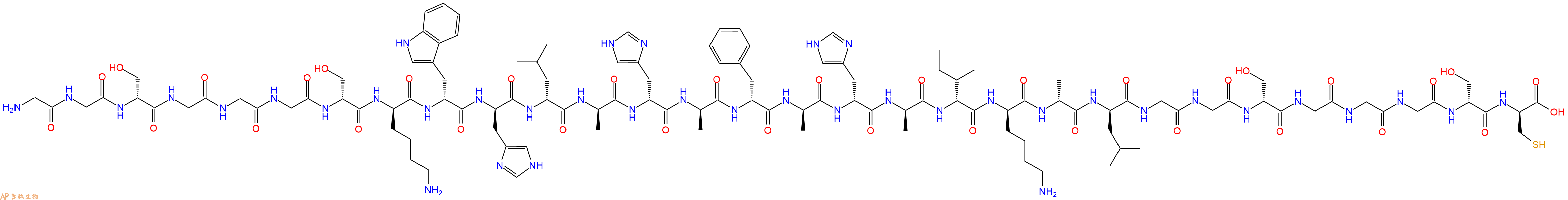 专肽生物产品H2N-Gly-Gly-DSer-Gly-Gly-Gly-DSer-DLys-DTrp-DHis-DLeu-DAla-DHis-DAla-DPhe-DAla-DHis-DAla-DIle-DLys-DAla-DLeu-Gly-Gly-DSer-Gly-Gly-Gly-DSer-DCys-OH