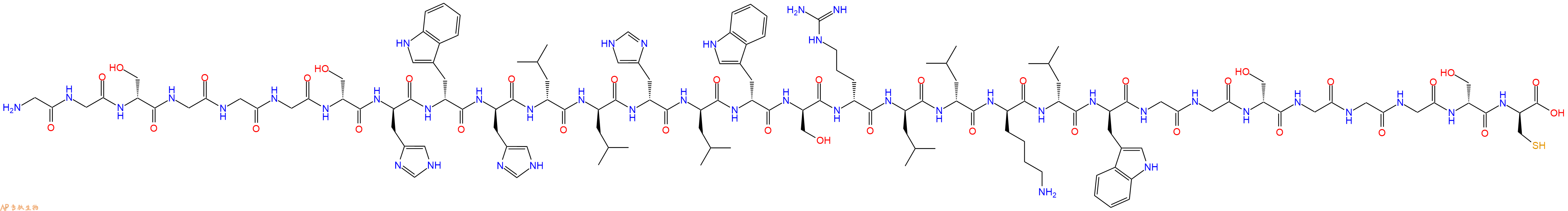 专肽生物产品H2N-Gly-Gly-DSer-Gly-Gly-Gly-DSer-DHis-DTrp-DHis-DLeu-DLeu-DHis-DLeu-DTrp-DSer-DArg-DLeu-DLeu-DLys-DLeu-DTrp-Gly-Gly-DSer-Gly-Gly-Gly-DSer-DCys-OH