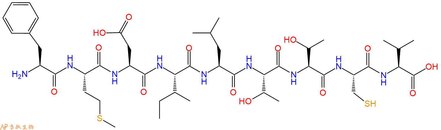 专肽生物产品H2N-Phe-Met-Asp-Ile-Leu-Thr-Thr-Cys-Val-OH