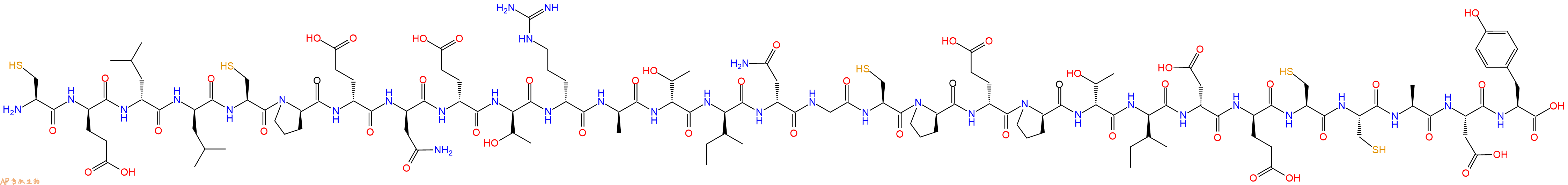 专肽生物产品H2N-Cys-DGlu-DLeu-DLeu-Cys-DPro-DGlu-DAsn-DGlu-DThr-DArg-DAla-DThr-DIle-DAsn-Gly-Cys-DPro-DGlu-DPro-DThr-DIle-DAsp-DGlu-Cys-Cys-Ala-Asp-Tyr-OH