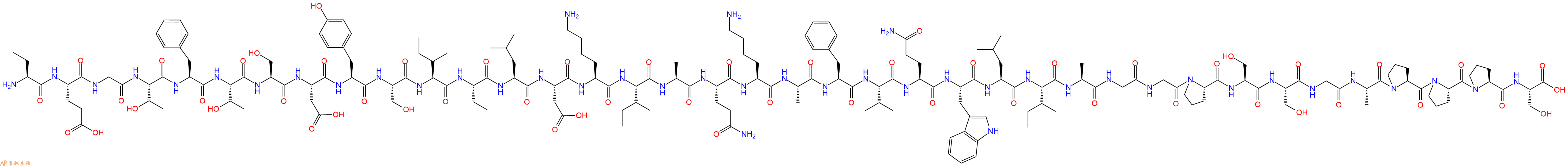 专肽生物产品H2N-Abu-Glu-Gly-Thr-Phe-Thr-Ser-Asp-Tyr-Ser-Ile-Abu-Leu-Asp-Lys-Ile-Ala-Gln-Lys-Ala-Phe-Val-Gln-Trp-Leu-Ile-Ala-Gly-Gly-Pro-Ser-Ser-Gly-Ala-Pro-Pro-Pro-Ser-OH