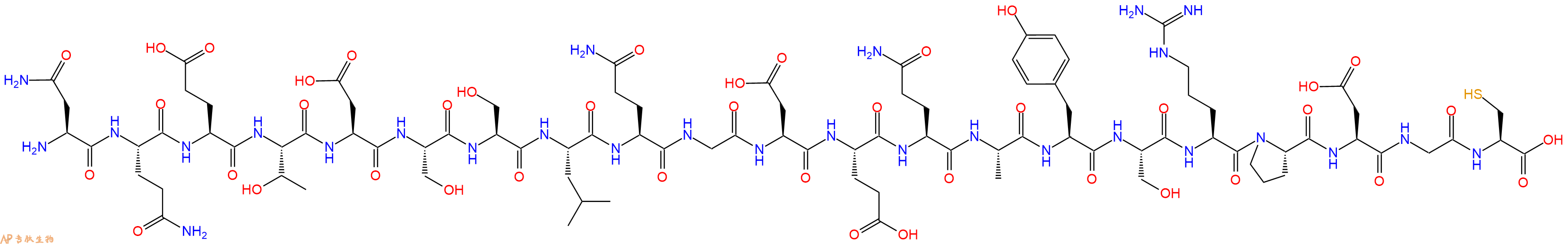 专肽生物产品H2N-Asn-Gln-Glu-Thr-Asp-Ser-Ser-Leu-Gln-Gly-Asp-Glu-Gln-Ala-Tyr-Ser-Arg-Pro-Asp-Gly-Cys-OH