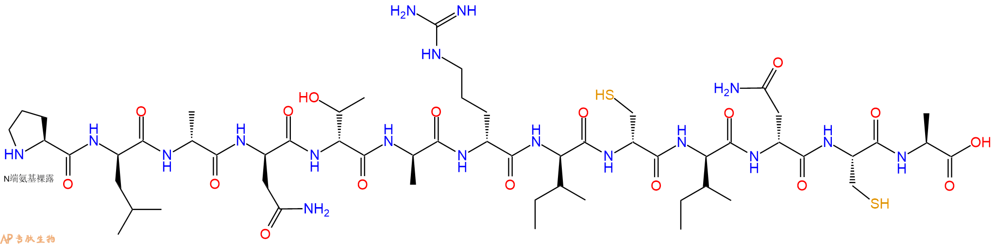 专肽生物产品H2N-Pro-DLeu-DAla-DAsn-DThr-DAla-DArg-DIle-DCys-DIle-DAsn-Cys-Ala-OH