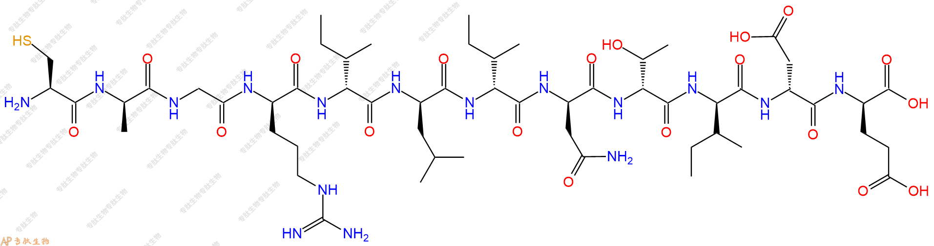 专肽生物产品H2N-Cys-DAla-Gly-DArg-DIle-DLeu-DIle-DAsn-DThr-DIle-DAsp-DGlu-OH