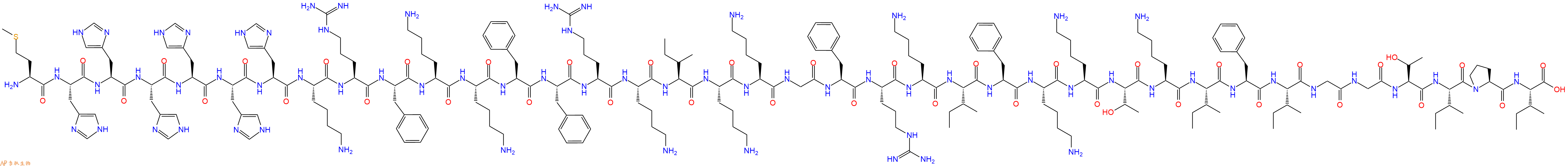专肽生物产品H2N-Met-His-His-His-His-His-His-Lys-Arg-Phe-Lys-Lys-Phe-Phe-Arg-Lys-Ile-Lys-Lys-Gly-Phe-Arg-Lys-Ile-Phe-Lys-Lys-Thr-Lys-Ile-Phe-Ile-Gly-Gly-Thr-Ile-Pro-Ile-OH
