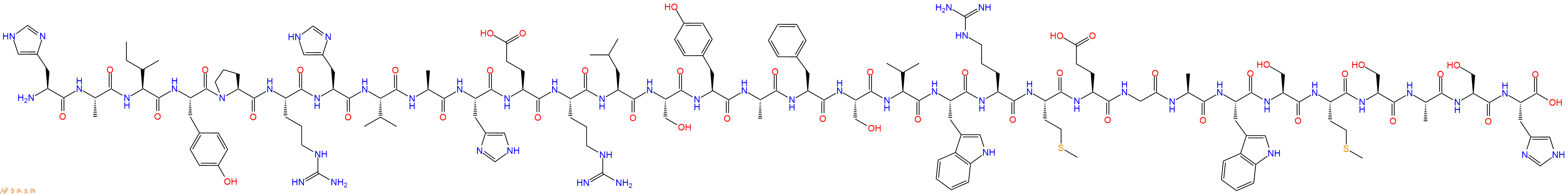 专肽生物产品H2N-His-Ala-Ile-Tyr-Pro-Arg-His-Val-Ala-His-Glu-Arg-Leu-Ser-Tyr-Ala-Phe-Ser-Val-Trp-Arg-Met-Glu-Gly-Ala-Trp-Ser-Met-Ser-Ala-Ser-His-OH