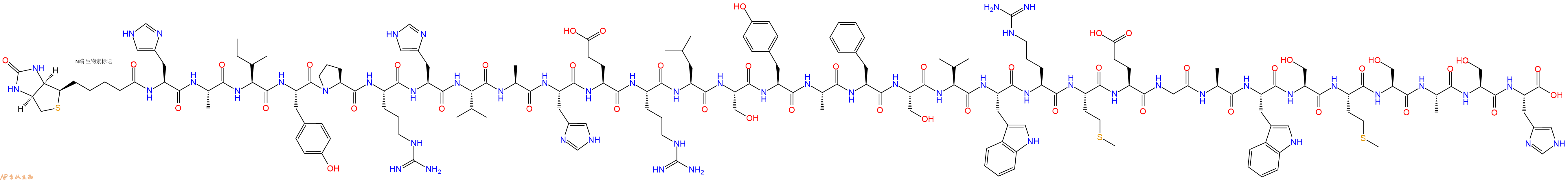 专肽生物产品Biotinyl-His-Ala-Ile-Tyr-Pro-Arg-His-Val-Ala-His-Glu-Arg-Leu-Ser-Tyr-Ala-Phe-Ser-Val-Trp-Arg-Met-Glu-Gly-Ala-Trp-Ser-Met-Ser-Ala-Ser-His-OH