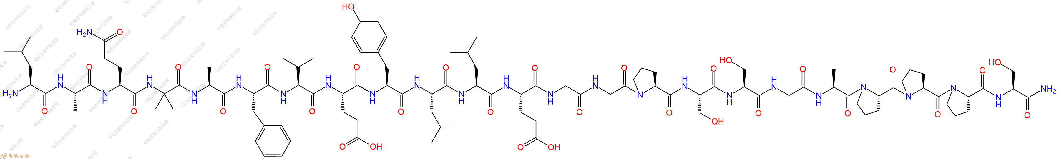 专肽生物产品H2N-Leu-Ala-Gln-Aib-Ala-Phe-Ile-Glu-Tyr-Leu-Leu-Glu-Gly-Gly-Pro-Ser-Ser-Gly-Ala-Pro-Pro-Pro-Ser-NH2