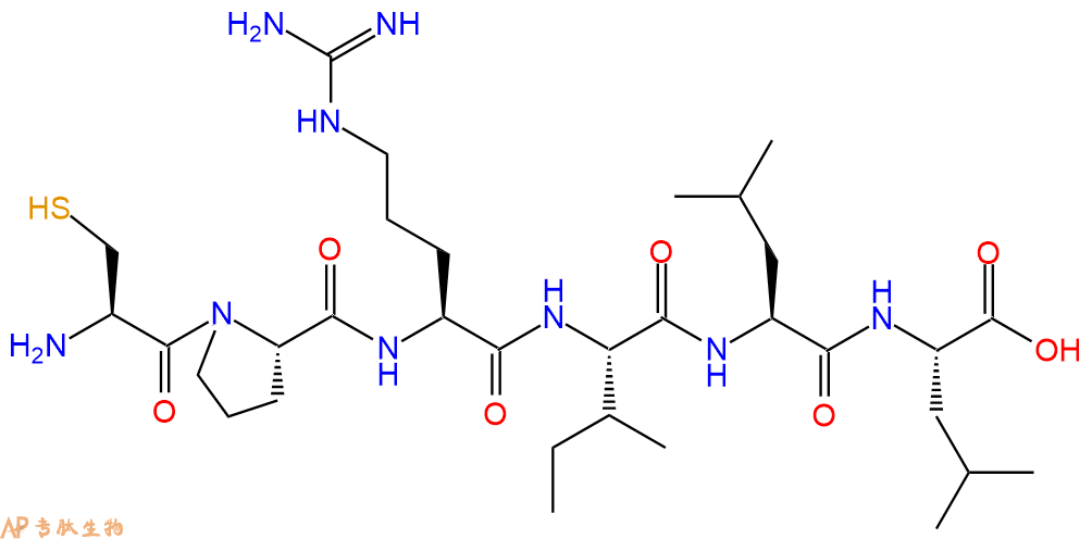 专肽生物产品H2N-Cys-Pro-Arg-Ile-Leu-Leu-OH