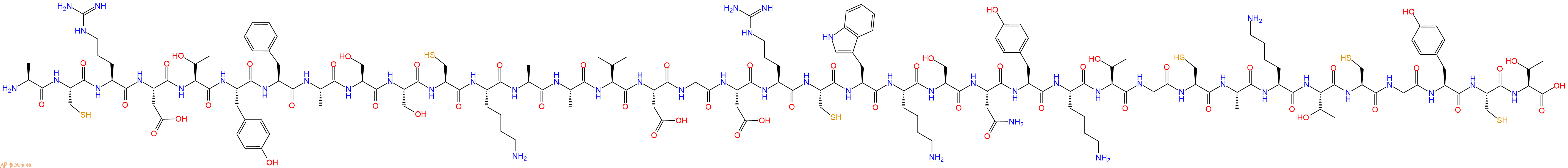 专肽生物产品H2N-Ala-Cys-Arg-Asp-Thr-Tyr-Phe-Ala-Ser-Ser-Cys-Lys-Ala-Ala-Val-Asp-Gly-Asp-Arg-Cys-Trp-Lys-Ser-Asn-Tyr-Lys-Thr-Gly-Cys-Ala-Lys-Thr-Cys-Gly-Tyr-Cys-Thr-OH