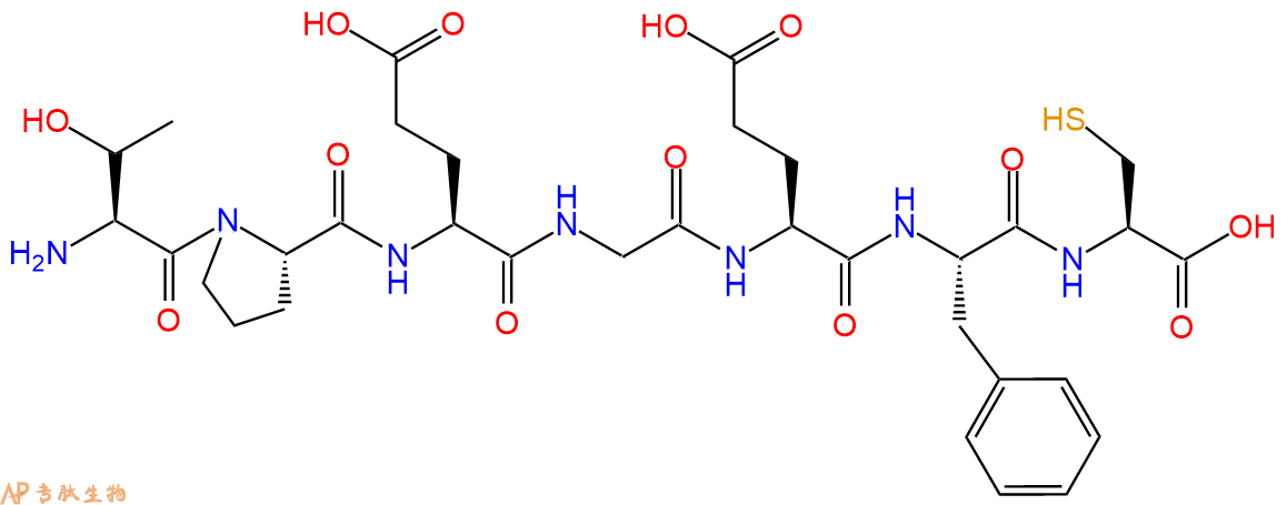 专肽生物产品H2N-Thr-Pro-Glu-Gly-Glu-Phe-Cys-OH