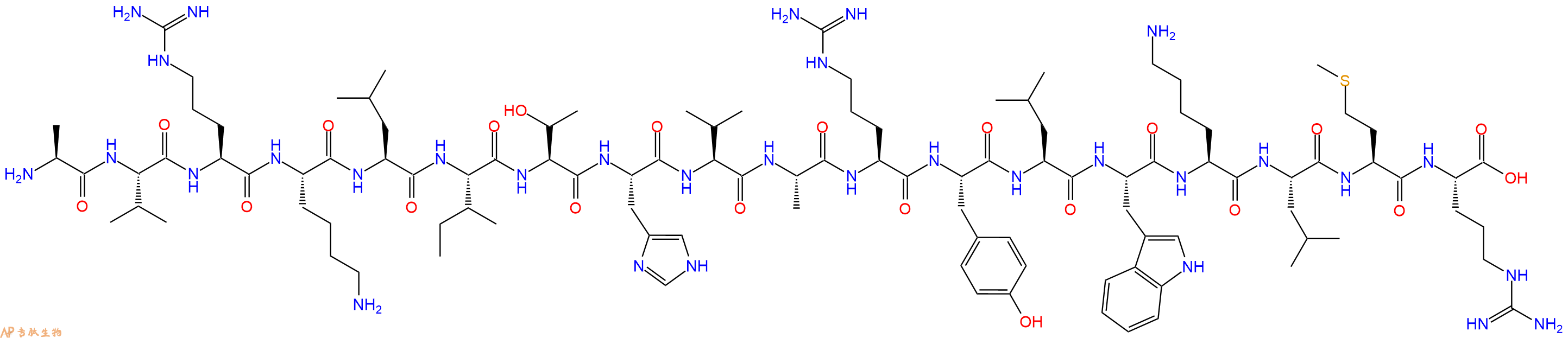 专肽生物产品H2N-Ala-Val-Arg-Lys-Leu-Ile-Thr-His-Val-Ala-Arg-Tyr-Leu-Trp-Lys-Leu-Met-Arg-OH