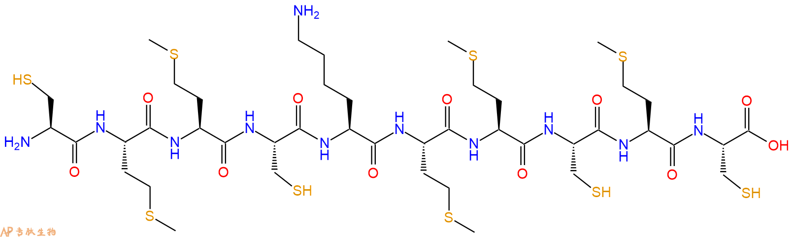 专肽生物产品H2N-Cys-Met-Met-Cys-Lys-Met-Met-Cys-Met-Cys-OH