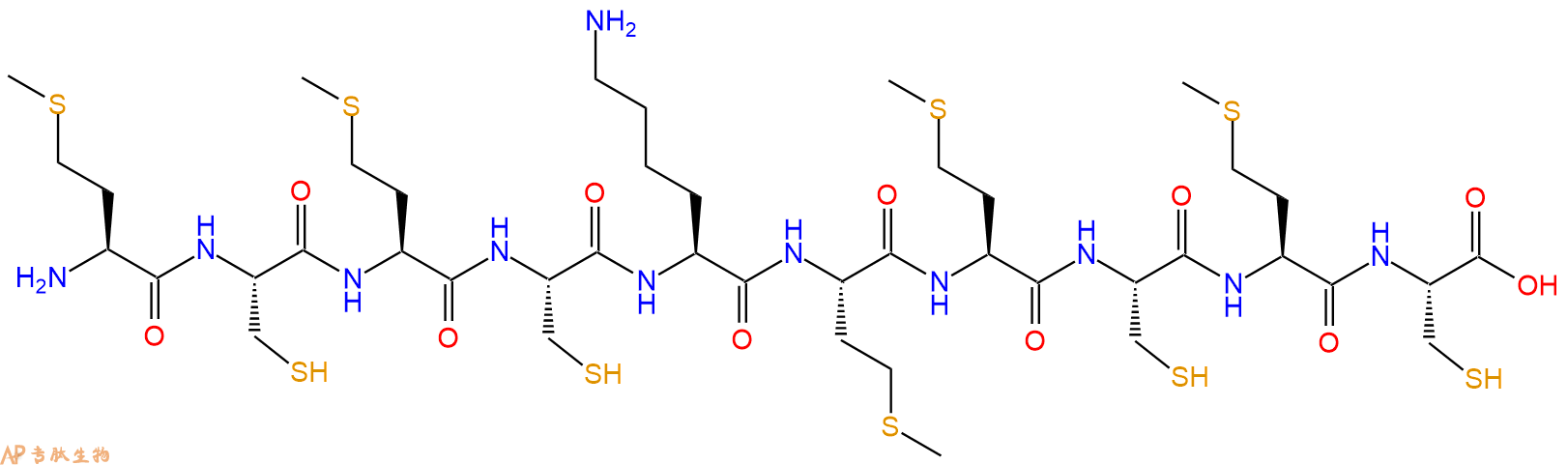 专肽生物产品H2N-Met-Cys-Met-Cys-Lys-Met-Met-Cys-Met-Cys-OH