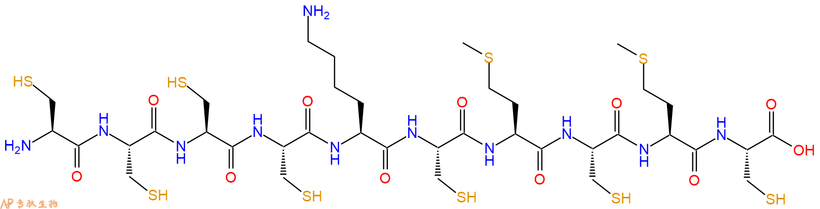专肽生物产品H2N-Cys-Cys-Cys-Cys-Lys-Cys-Met-Cys-Met-Cys-OH