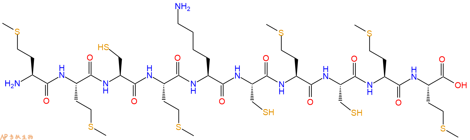 专肽生物产品H2N-Met-Met-Cys-Met-Lys-Cys-Met-Cys-Met-Met-OH