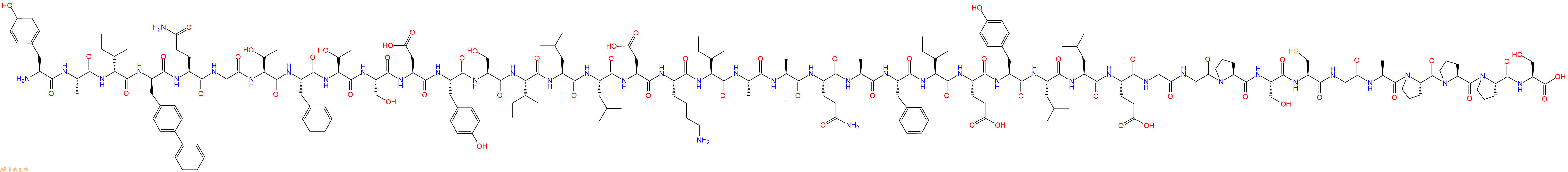 专肽生物产品H2N-Tyr-Ala-DIle-DBip-Gln-Gly-Thr-Phe-Thr-Ser-Asp-Tyr-Ser-Ile-Leu-Leu-Asp-Lys-Ile-Ala-Ala-Gln-Ala-Phe-Ile-Glu-Tyr-Leu-Leu-Glu-Gly-Gly-Pro-Ser-Cys-Gly-Ala-Pro-Pro-Pro-Ser-OH