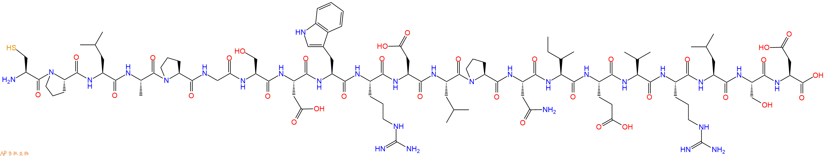 专肽生物产品H2N-Cys-Pro-Leu-Ala-Pro-Gly-Ser-Asp-Trp-Arg-Asp-Leu-Pro-Asn-Ile-Glu-Val-Arg-Leu-Ser-Asp-OH