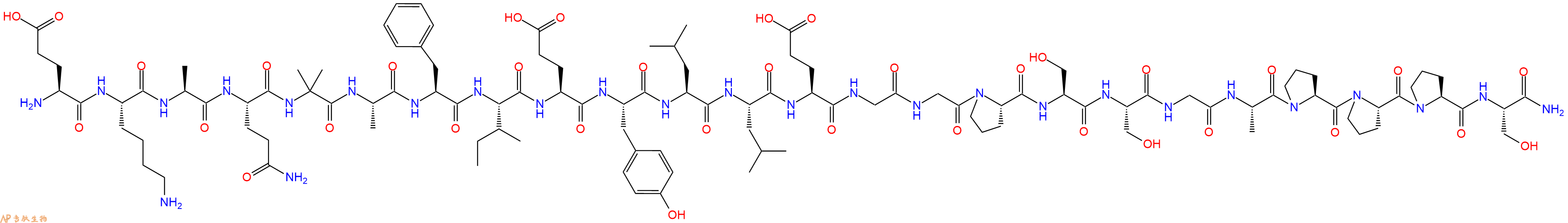 专肽生物产品H2N-Glu-Lys-Ala-Gln-Aib-Ala-Phe-Ile-Glu-Tyr-Leu-Leu-Glu-Gly-Gly-Pro-Ser-Ser-Gly-Ala-Pro-Pro-Pro-Ser-NH2