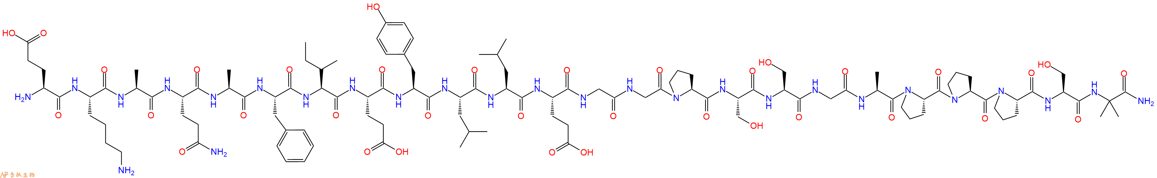 专肽生物产品H2N-Glu-Lys-Ala-Gln-Ala-Phe-Ile-Glu-Tyr-Leu-Leu-Glu-Gly-Gly-Pro-Ser-Ser-Gly-Ala-Pro-Pro-Pro-Ser-Aib-NH2