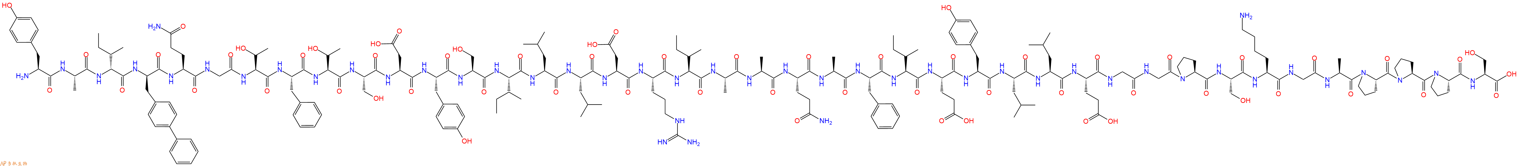 专肽生物产品H2N-Tyr-Ala-DIle-DBip-Gln-Gly-Thr-Phe-Thr-Ser-Asp-Tyr-Ser-Ile-Leu-Leu-Asp-Arg-Ile-Ala-Ala-Gln-Ala-Phe-Ile-Glu-Tyr-Leu-Leu-Glu-Gly-Gly-Pro-Ser-Lys-Gly-Ala-Pro-Pro-Pro-Ser-OH