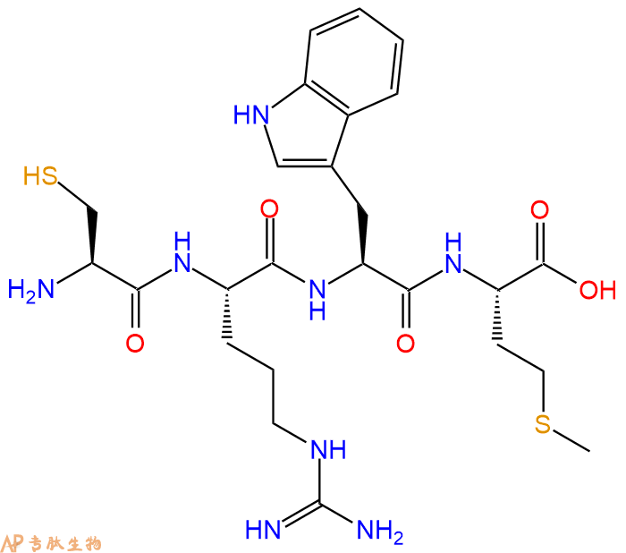 专肽生物产品H2N-Cys-Arg-Trp-Met-OH