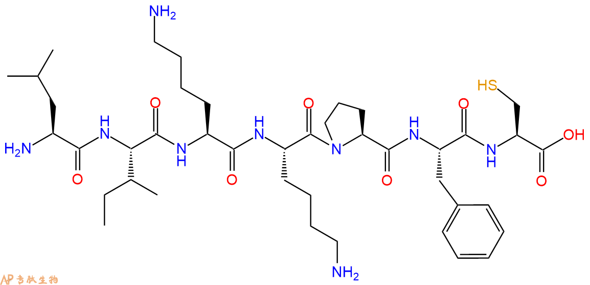 专肽生物产品H2N-Leu-Ile-Lys-Lys-Pro-Phe-Cys-OH
