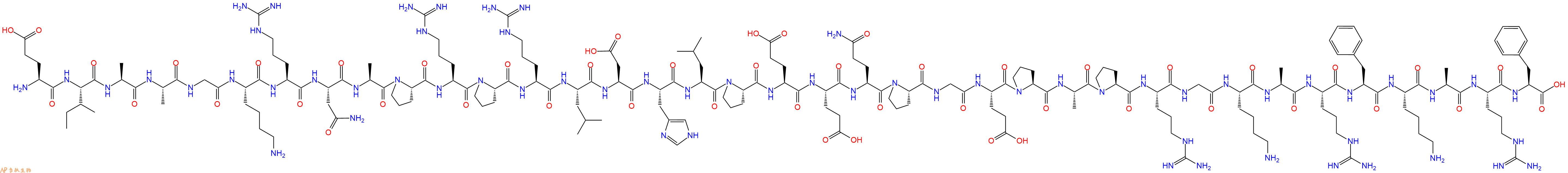专肽生物产品H2N-Glu-Ile-Ala-Ala-Gly-Lys-Arg-Asn-Ala-Pro-Arg-Pro-Arg-Leu-Asp-His-Leu-Pro-Glu-Glu-Gln-Pro-Gly-Glu-Pro-Ala-Pro-Arg-Gly-Lys-Ala-Arg-Phe-Lys-Ala-Arg-Phe-OH