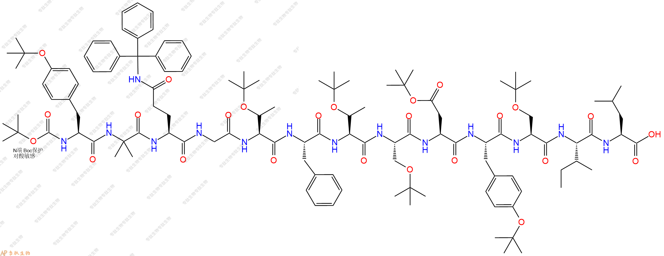 专肽生物产品Boc-Tyr(tBu)-Aib-Gln(Trt)-Gly-Thr(tBu)-Phe-Thr(tBu)-Ser(tBu)-Asp(OtBu)-Tyr(tBu)-Ser(tBu)-Ile-Leu-OH