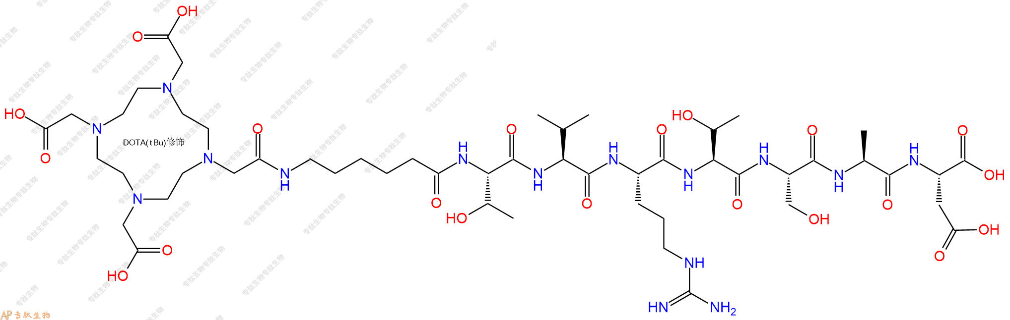 专肽生物产品DOTA-Ahx-Thr-Val-Arg-Thr-Ser-Ala-Asp-OH