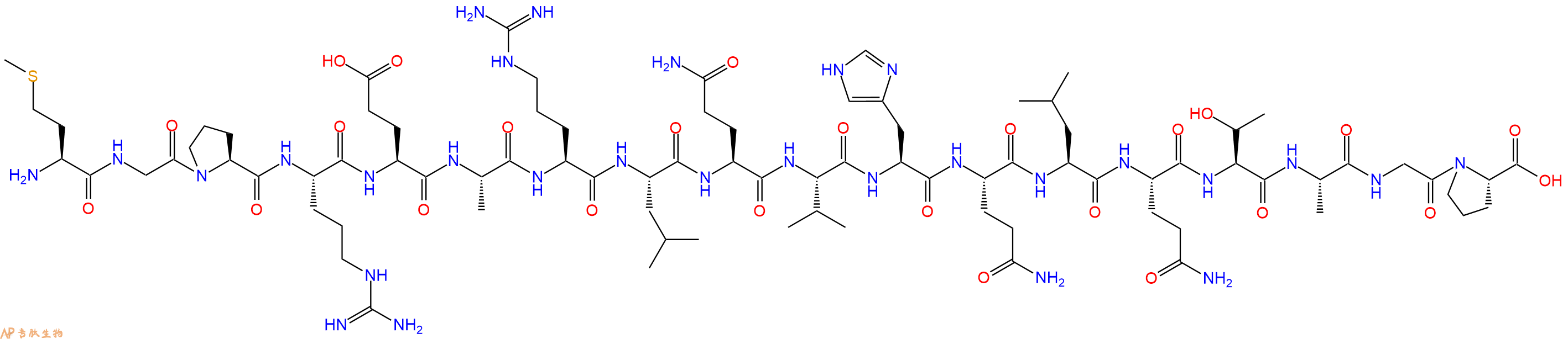 专肽生物产品H2N-Met-Gly-Pro-Arg-Glu-Ala-Arg-Leu-Gln-Val-His-Gln-Leu-Gln-Thr-Ala-Gly-Pro-OH