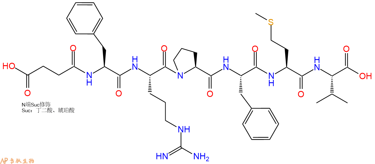 专肽生物产品Suc-Phe-Arg-Pro-Phe-Met-Val-OH