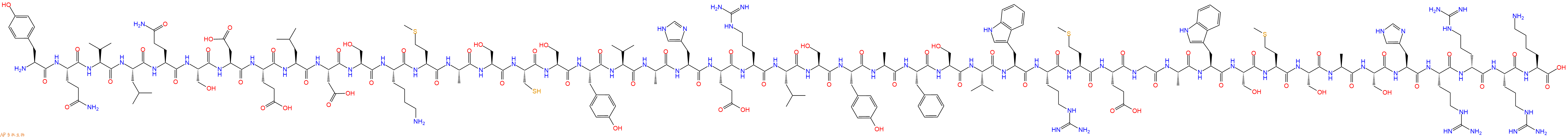 专肽生物产品H2N-Tyr-Gln-Val-Leu-Gln-Ser-Asp-Glu-Leu-Asp-Ser-Lys-Met-Ala-Ser-Cys-Ser-Tyr-Val-Ala-His-Glu-Arg-Leu-Ser-Tyr-Ala-Phe-Ser-Val-Trp-Arg-Met-Glu-Gly-Ala-Trp-Ser-Met-Ser-Ala-Ser-His-Arg-DArg-Arg-Lys-OH