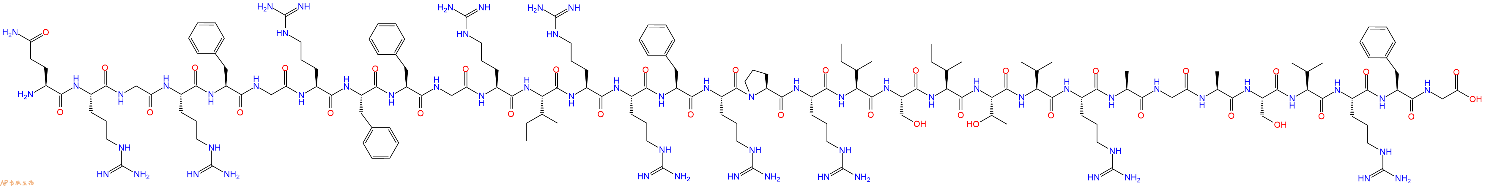 专肽生物产品H2N-Gln-Arg-Gly-Arg-Phe-Gly-Arg-Phe-Phe-Gly-Arg-Ile-Arg-Arg-Phe-Arg-Pro-Arg-Ile-Ser-Ile-Thr-Val-Arg-Ala-Gly-Ala-Ser-Val-Arg-Phe-Gly-OH