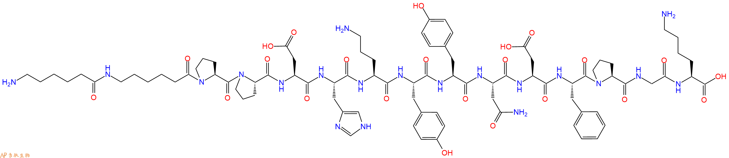 专肽生物产品H2N-Ahx-Ahx-Pro-Pro-Asp-His-Orn-Tyr-Tyr-Asn-Asp-Phe-Pro-Gly-Lys-OH