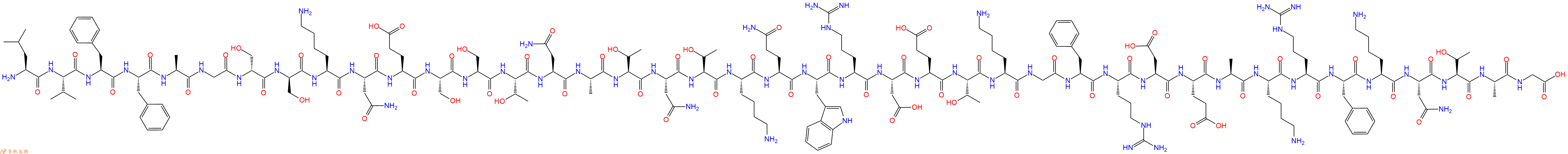 专肽生物产品H2N-Leu-Val-Phe-Phe-Ala-Gly-DSer-DSer-Lys-Asn-Glu-Ser-Ser-Thr-Asn-Ala-Thr-Asn-Thr-Lys-Gln-Trp-Arg-Asp-Glu-Thr-Lys-Gly-Phe-Arg-Asp-Glu-Ala-Lys-Arg-Phe-Lys-Asn-Thr-Ala-Gly-OH