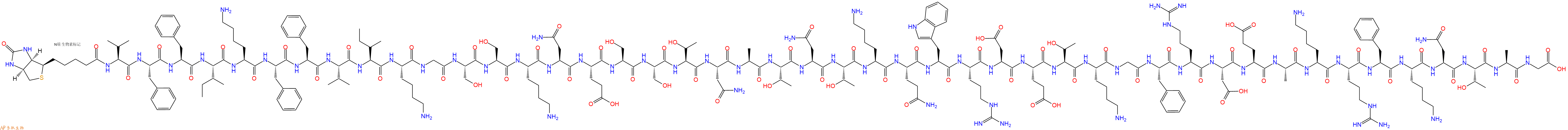 专肽生物产品Biotinyl-Val-Phe-Phe-Ile-Lys-Phe-Phe-Val-Ile-Lys-Gly-Ser-Ser-Lys-Asn-Glu-Ser-Ser-Thr-Asn-Ala-Thr-Asn-Thr-Lys-Gln-Trp-Arg-Asp-Glu-Thr-Lys-Gly-Phe-Arg-Asp-Glu-Ala-Lys-Arg-Phe-Lys-Asn-Thr-Ala-Gly-OH