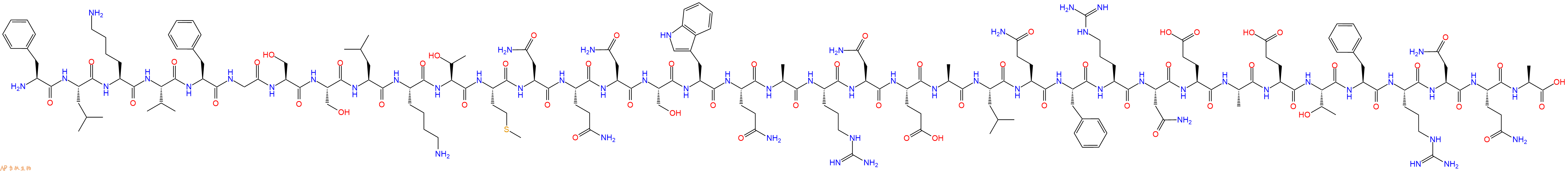 专肽生物产品H2N-Phe-Leu-Lys-Val-Phe-Gly-Ser-Ser-Leu-Lys-Thr-Met-Asn-Gln-Asn-Ser-Trp-Gln-Ala-Arg-Asn-Glu-Ala-Leu-Gln-Phe-Arg-Asn-Glu-Ala-Glu-Thr-Phe-Arg-Asn-Gln-Ala-OH