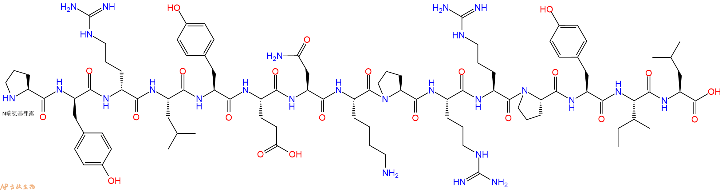 专肽生物产品H2N-Pro-DTyr-DArg-Leu-Tyr-Glu-Asn-Lys-Pro-Arg-Arg-Pro-Tyr-Ile-Leu-OH