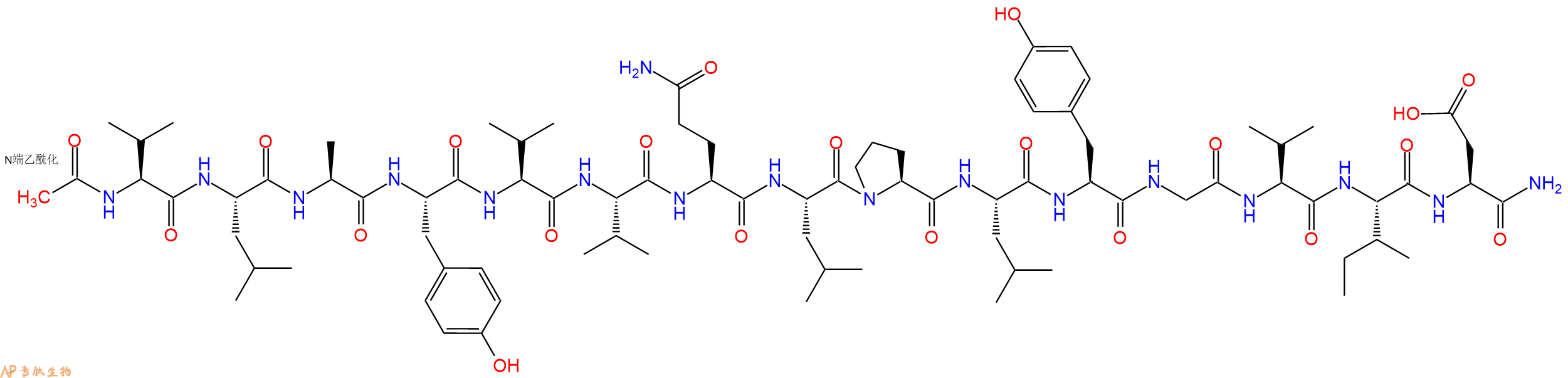 专肽生物产品Ac-Val-Leu-Ala-Tyr-Val-Val-Gln-Leu-Pro-Leu-Tyr-Gly-Val-Ile-Asp-NH2