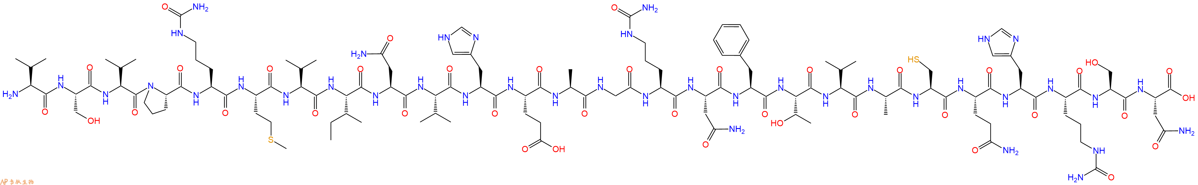 专肽生物产品H2N-Val-Ser-Val-Pro-Cit-Met-Val-Ile-Asn-Val-His-Glu-Ala-Gly-Cit-Asn-Phe-Thr-Val-Ala-Cys-Gln-His-Cit-Ser-Asn-OH