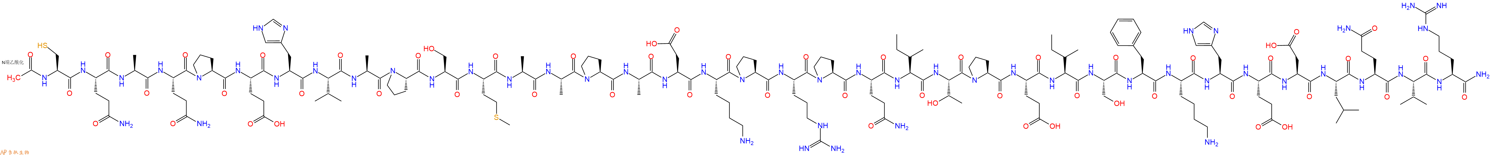 专肽生物产品Ac-Cys-Gln-Ala-Gln-Pro-Glu-His-Val-Ala-Pro-Ser-Met-Ala-Ala-Pro-Ala-Asp-Lys-Pro-Arg-Pro-Gln-Ile-Thr-Pro-Glu-Ile-Ser-Phe-Lys-His-Glu-Asp-Leu-Gln-Val-Arg-NH2