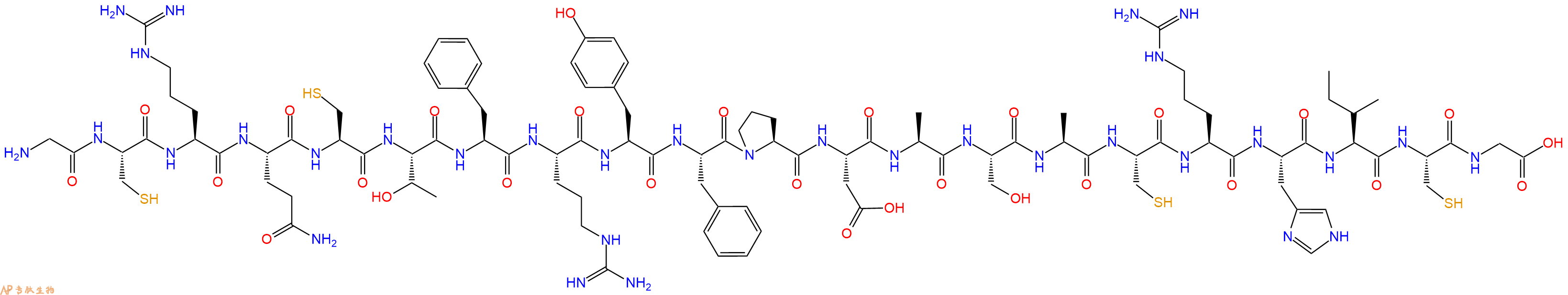 专肽生物产品H2N-Gly-Cys-Arg-Gln-Cys-Thr-Phe-Arg-Tyr-Phe-Pro-Asp-Ala-Ser-Ala-Cys-Arg-His-Ile-Cys-Gly-OH