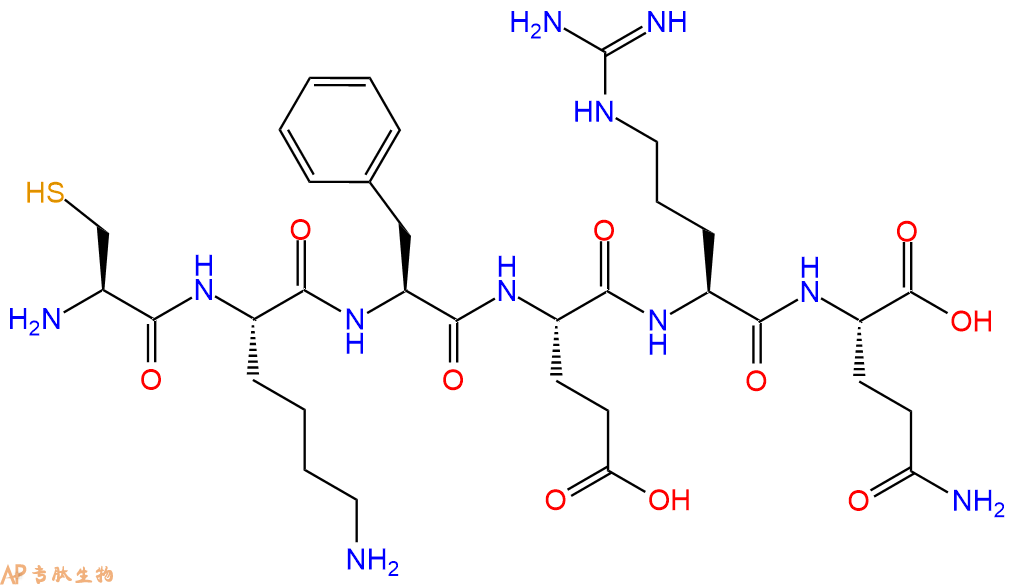 专肽生物产品H2N-Cys-Lys-Phe-Glu-Arg-Gln-OH