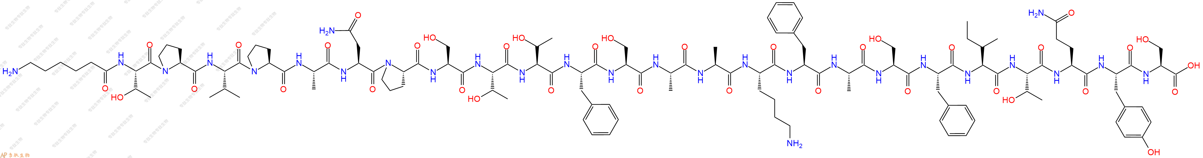 专肽生物产品H2N-Ahx-Thr-Pro-Val-Pro-Ala-Asn-Pro-Ser-Thr-Thr-Phe-Ser-Ala-Ala-Lys-Phe-Ala-Ser-Phe-Ile-Thr-Gln-Tyr-Ser-OH