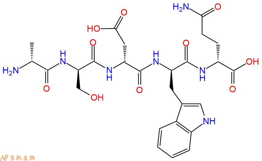 专肽生物产品H2N-DAla-DSer-DAsp-DTrp-DGln-OH